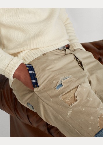 Ralph Lauren Polo Sportsman bestickte Denim Patchwork kultige khaki aztekische Hose - Bild 5 von 19