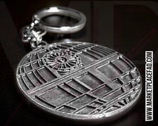 Star Wars Keychain Metal Home Car Gift Present Bday Idea Ring Silver DEATH STAR