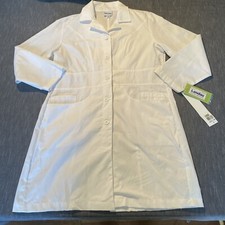 Landau white lab coat pockets nwt womens 8