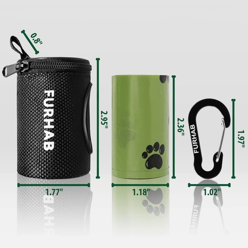 FURHAB Dog Poop Bag Holder for Leash Doggie Waste Bag Dispenser Soft Fabric P... - Picture 6 of 6