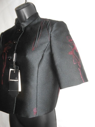 NEW Emporio Armani black design blazer / jacket IT42 UK10 RRP £275 - Picture 6 of 11