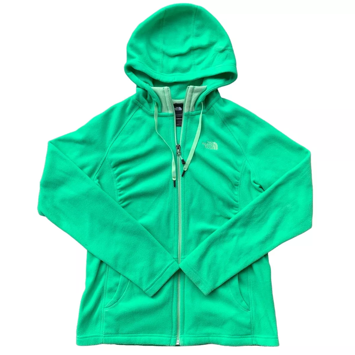North Face Sweater Womens Medium Green Full Zip Hoodie Fleece