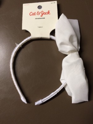 Cat & Jack Girls 3+ Headband Lot Of 14 New White Sequined Band With Bow
