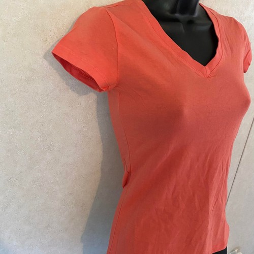 Camicia donna manica corta scollo a V Finamoda - pesca scuro / rosa - small / med - Foto 3 di 25