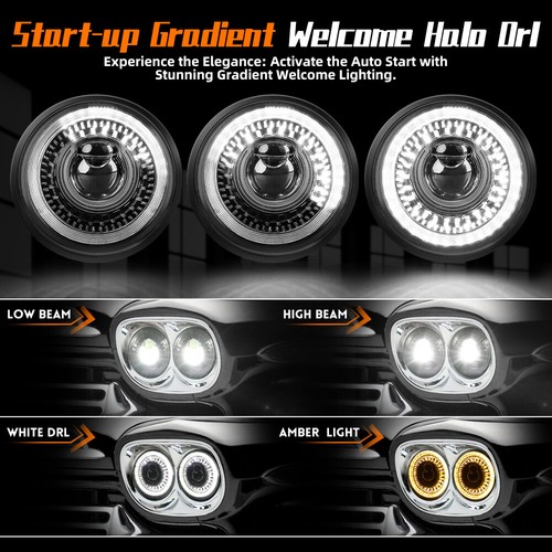 4PCS 5.75" 5 3/4 LED Headlights HI-LO DRL Turn Lights For Chevy Apache 1958 1959 - Picture 2 of 10