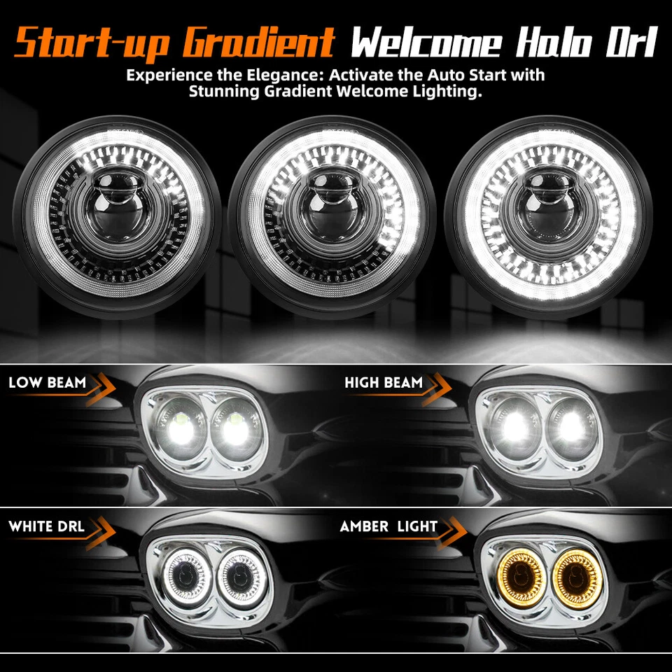 4PC DOT 5.75" 5-3/4" Round LED Headlights w/DRL For Datsun 620 Pickup 1972-1974 - Image 2 of 4