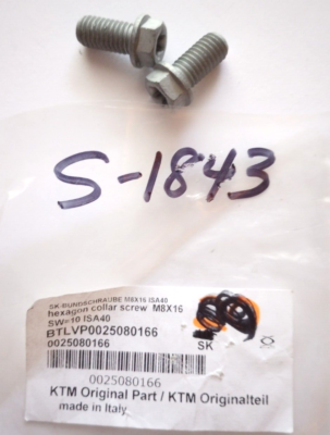 KTM Hexagon Collar Screw M8X16 NOS 0025080166 Qty. 2 (S-1843) | eBay