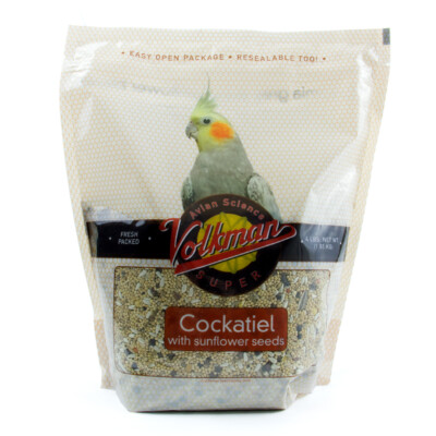 Volkman Avian Science Super Cockatiel With Sunflower 4lbs Bird Seed (2 bags)