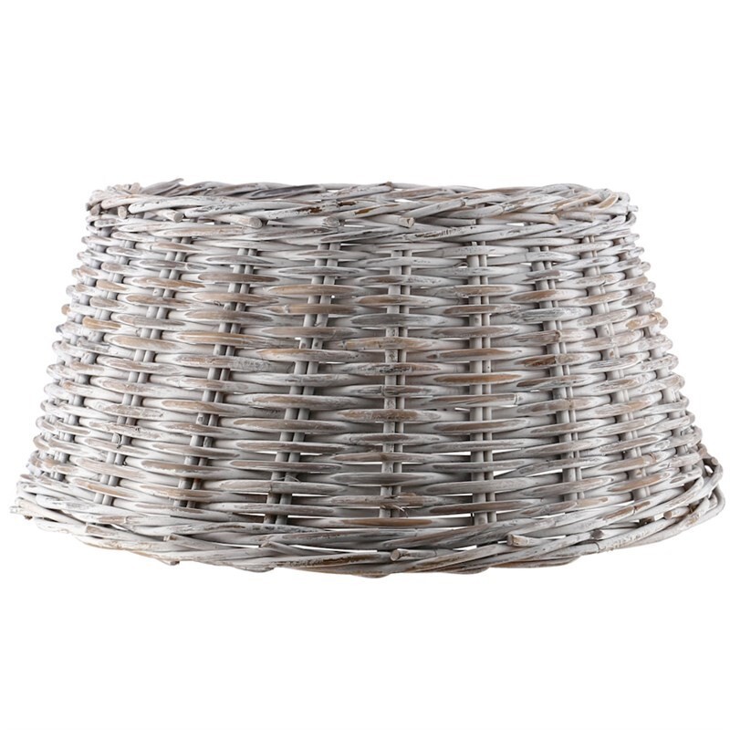 Christmas Tree Wicker Skirt, Woven Wicker & White Wash
