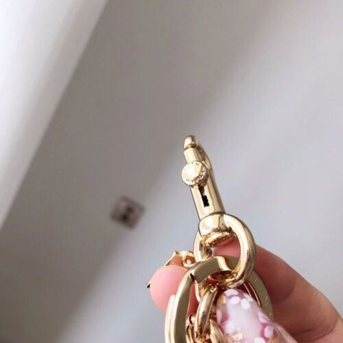 ™Coach™ Cherry Bag Charm Keychain Glitter Resin and Metal Brass/Red Apple - Picture 4 of 6