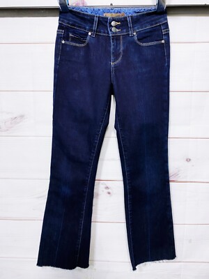 Paige Womens Hidden Hills Jeans Size 25 Blue Raw Hem 5 Pockets
