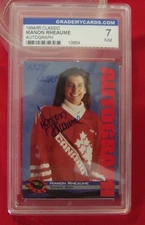 1994 95 Classic Hockey Manon Rheaume Autograph Slabbed and Graded 