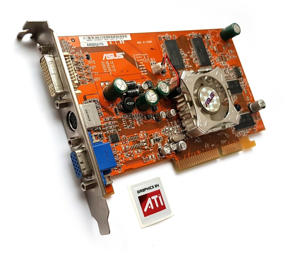 AGP vintage videocard ASUS A9550GE/TD - 128MB DDR - ATI Radeon 9550 | eBay