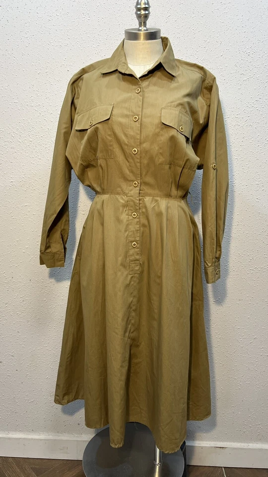 Vestido Vintage DARIAN Fit And Acampanado TALLA 12 AÑOS 80 Retro Bolsillos Botones Delanteros Foto 2 de 4