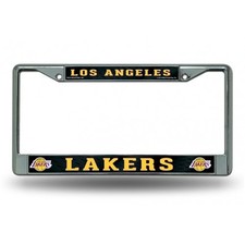 los angeles lakers nba basketball logo chrome license plate frame made in usa