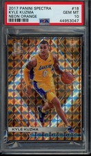 2017 Panini Spectra #18 KYLE KUZMA Neon Orange Prizm Rookie /5 PSA 10 POP 1 SSP