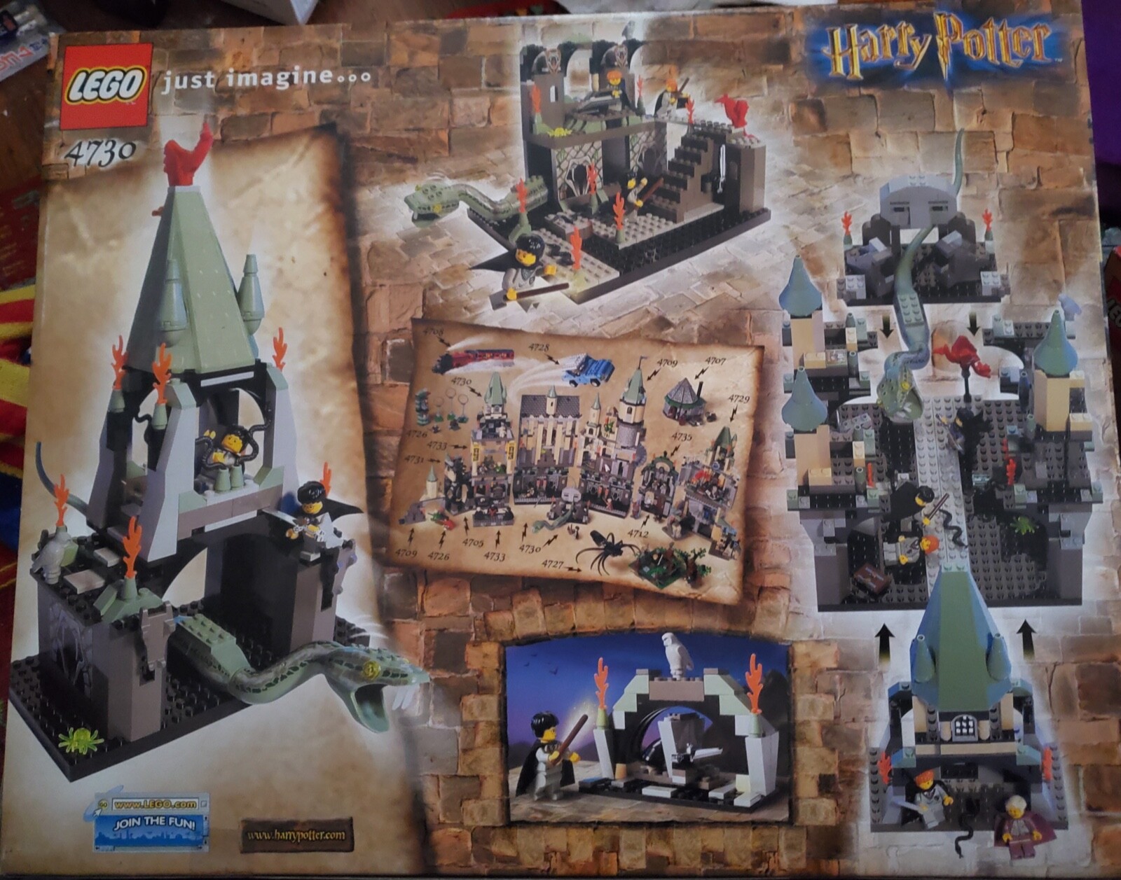 Lego Harry Potter Chamber of Secrets 4730 Basilisk w/ Glow Teeth Lockhart  Ron +