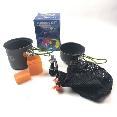 DS-101 Backpacking Cooking Set Piezo Ignition Stove Camping Hiking Ultralight
