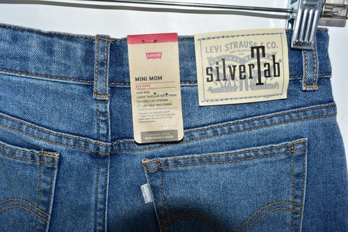 New Levi's Silvertab High Rise Mini Mom Jean Blue Jeans Girls Size 14 Reg - Picture 11 of 11
