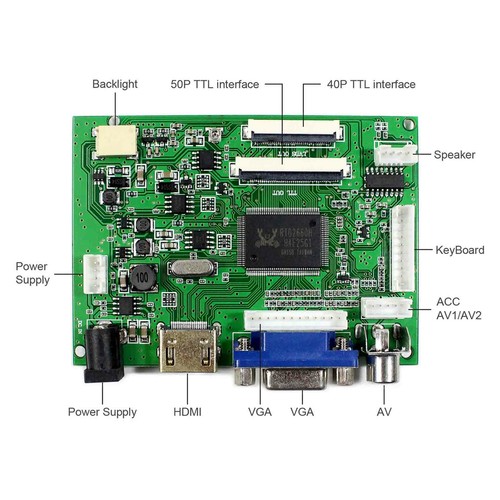 For EJ101IA-01G TST101WXBN-17C LCD Monitor Controller Board HD VGA 2AV Input - Picture 2 of 5