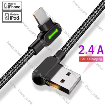 3Pack Mcdodo 90 Degree Elbow USB Cable Charger Cord For iPhone 6 7 8 11 12 13 14