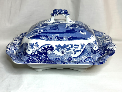 Spode English china Blue Italian new mark rectangular covered