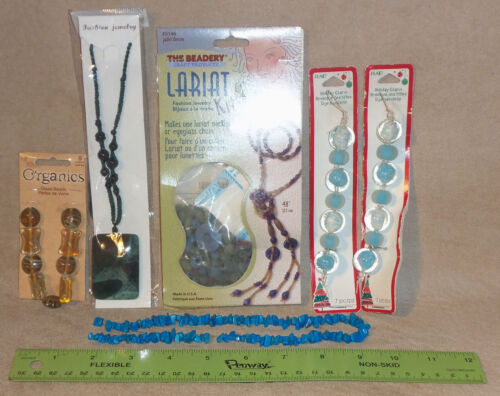 NEW Lariat Bead Kit #5146 by Beadery Craft + Lot of Stone & Glass Beads - 6 pcs - Picture 2 of 12