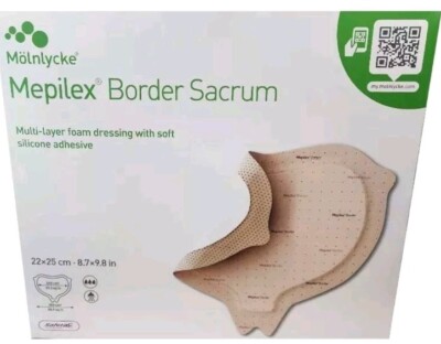  Molnlycke Mepilex Border Sacrum  8.7''x9.8'' 28245  10 SHEETS ONLY  NO BOX!