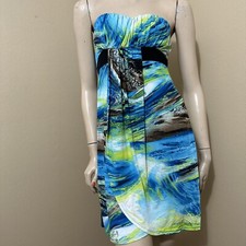 Women’s Multicolour Polyester Casual Open Stretch Wrapped Tied Size T-3 Sundress