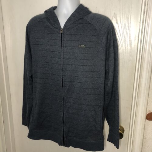 Suéter de golf Travis Mathew para hombre XL azul negro a rayas chaqueta con capucha informal - Imagen 2 de 9