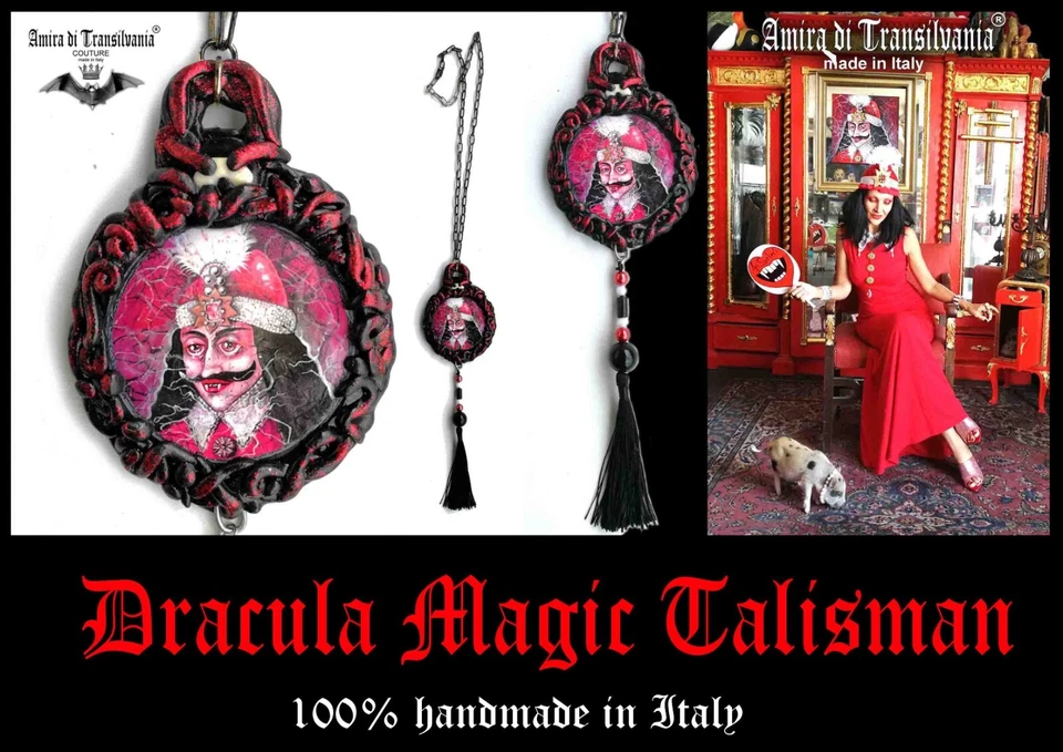 juwel anhänger halskette modeschmuck medaillon dracula vampir transilvania magie - Bild 4 von 4
