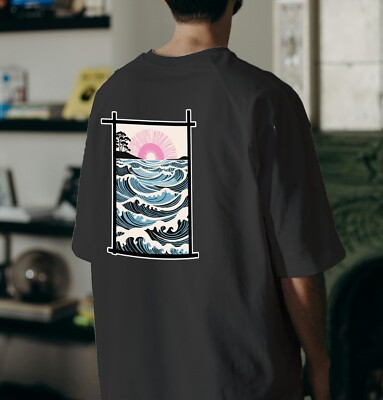 Unisex Slim Fit T-Shirt - Japanese Pink Swell Original Summer Crewneck Slim Fit