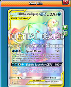 Blastoise & Piplup GX 38/236 Pokemon TCG Online PTCGO Digital Card 