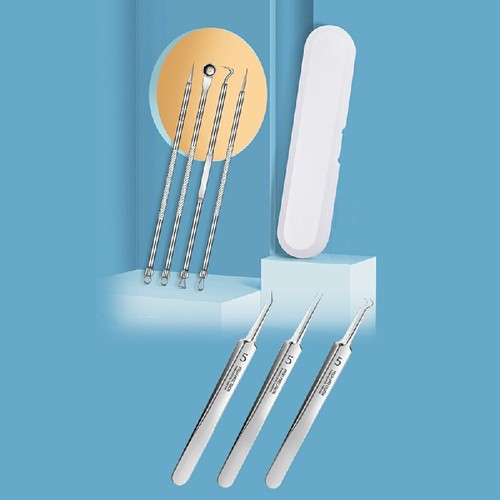 7x Blackhead Pimple Comedone Spot Acne Extractor Remover Kit Popper Tools - Picture 22 of 28