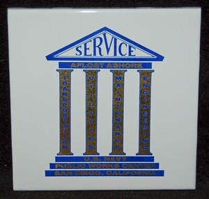 VINTAGE MILITARIA Collectible Tile US NAVY San Diego, CA 1960's VERY RARE FIND!