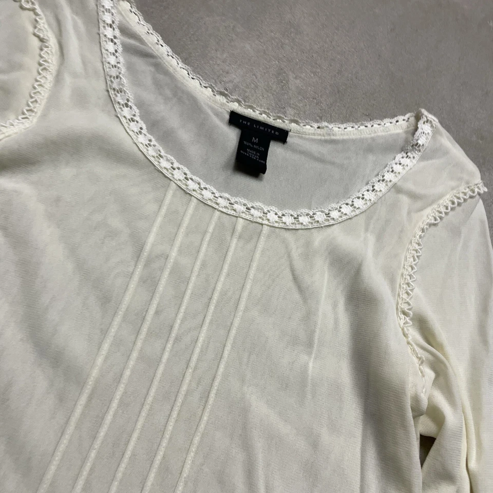 Vintage Y2K The Limited Top Blouse Shirt Sheer Nylon Whimsigoth Babydoll Fairy M - Image 2 of 4