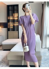 Fashion Wrinkle Style Slimming Dress A Single Neckline Elegant Hip Hugging Skirt