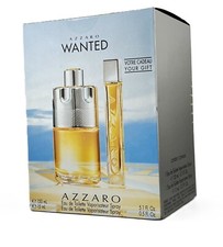 Azzaro Wanted Eau De Toilette Spray 2 pc Set For Men- 5.1 oz  0.5 oz New In Box