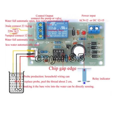 Controlador de nivel de líquido Módulo de sensor Componente de sensor de detección de nivel de agua - Imagen 1 de 4