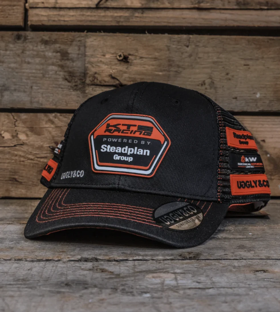 KTS Racing x Uggly&Co - Black and Orange Trucker cap - Motorcycle Wear