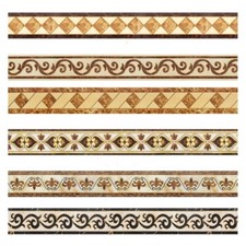 Sticker Bordure Papier Peint Art Déco Autocollant Floral Géométrique Marron