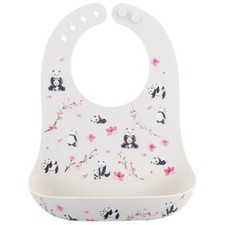 Stephen Joseph Silicone Baby Bib With Catcher - Panda