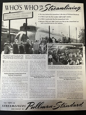 Original train AD; Who's Who In Streamlining #Pullman-Standard