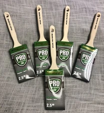 5 New ArroWorthy Brushs Pro Paint Brush Polyester Nylon Flat Sash 2 1/2" inch