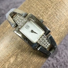 ESQ Swiss Women E5244 Dress Pave 18mm Silver Tone Quartz Analog Watch 6"