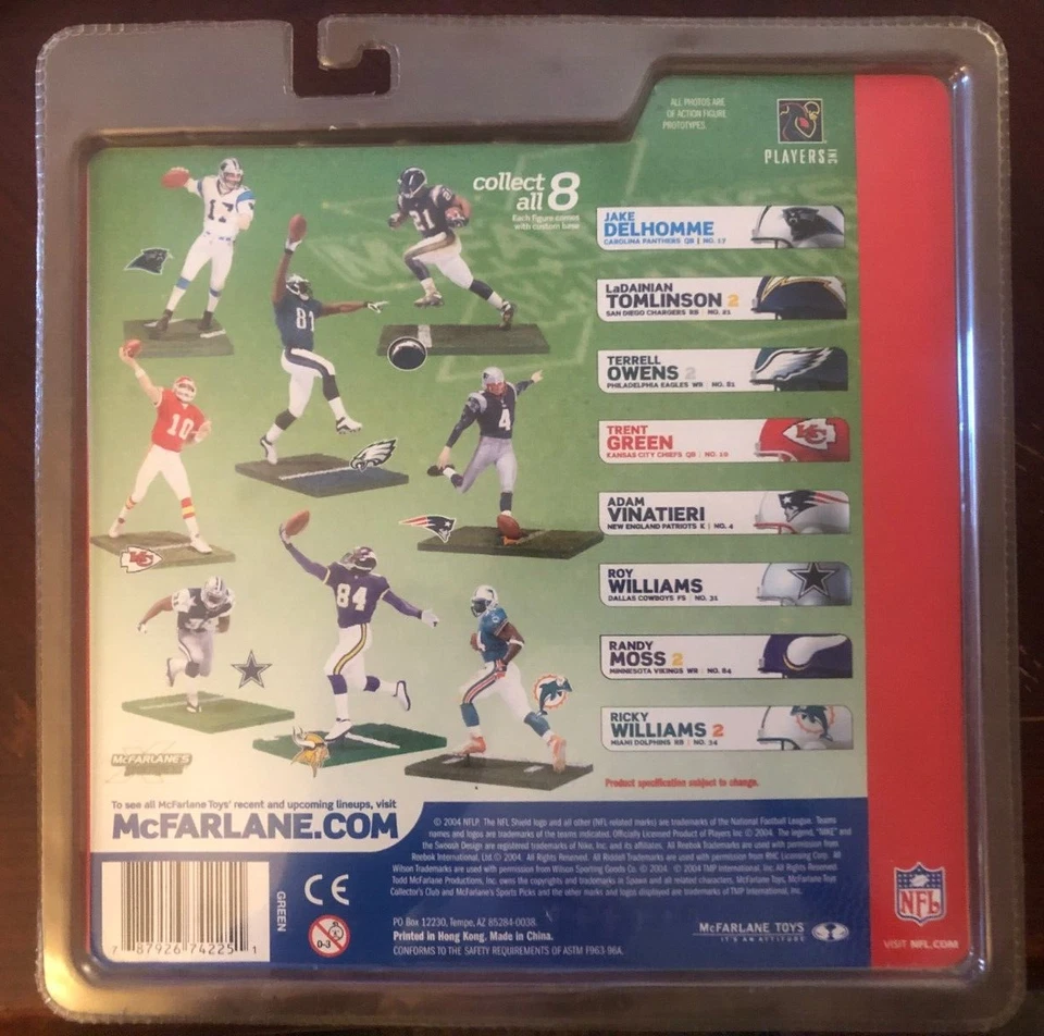 ¡LOTE KC CHIEFS! Figura McFarlane VERDE y 2 camisetas Reebok OTF Larry Johnson sin usar Foto 4 de 4