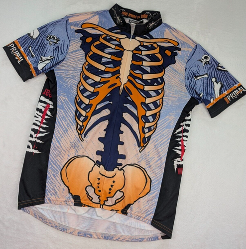 Vtg Primal Wear Cycling Jersey Mens XL Bone Collector Skeleton