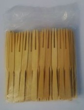 100 Wooden Cocktail Forks Buffet Forks Party BBQ Biodegradable Birchwood