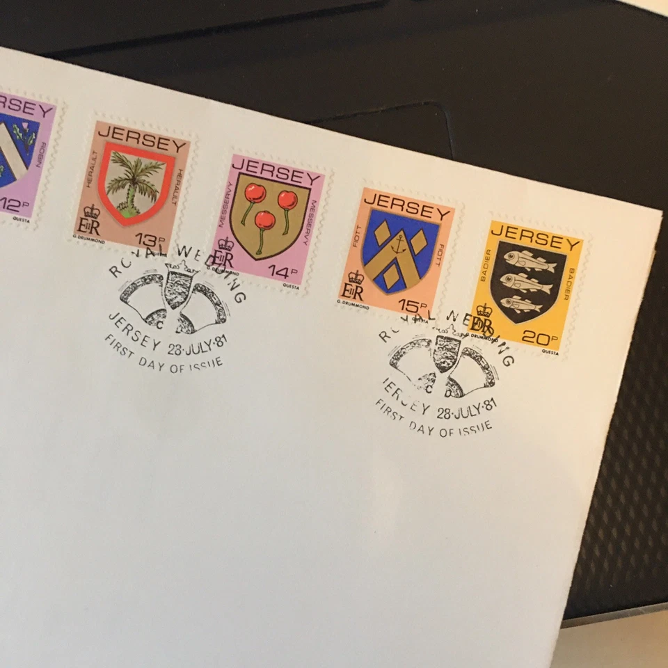 GB JERSEY FDC FIRST DAY COVER 1981 Definitive Coat Of Arms 11p-20p (6) U/A - Image 3 of 3