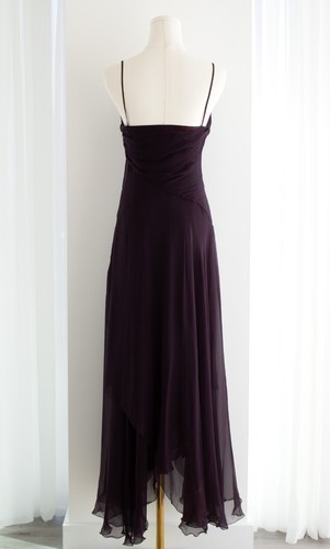 Chanel Vintage F/W 1993 Eggplant Purple Draped Silk Maxi Dress 93A Gown - 第 5/13 張圖片